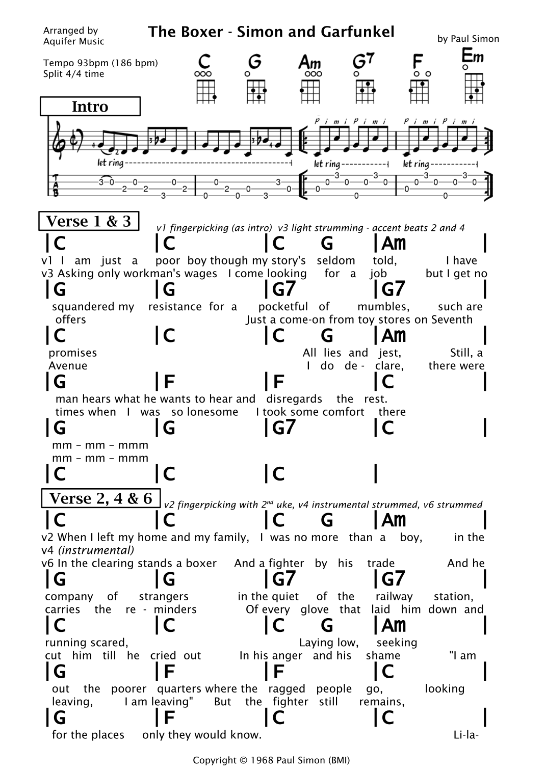 The Boxer (arr. Aquifer Music)