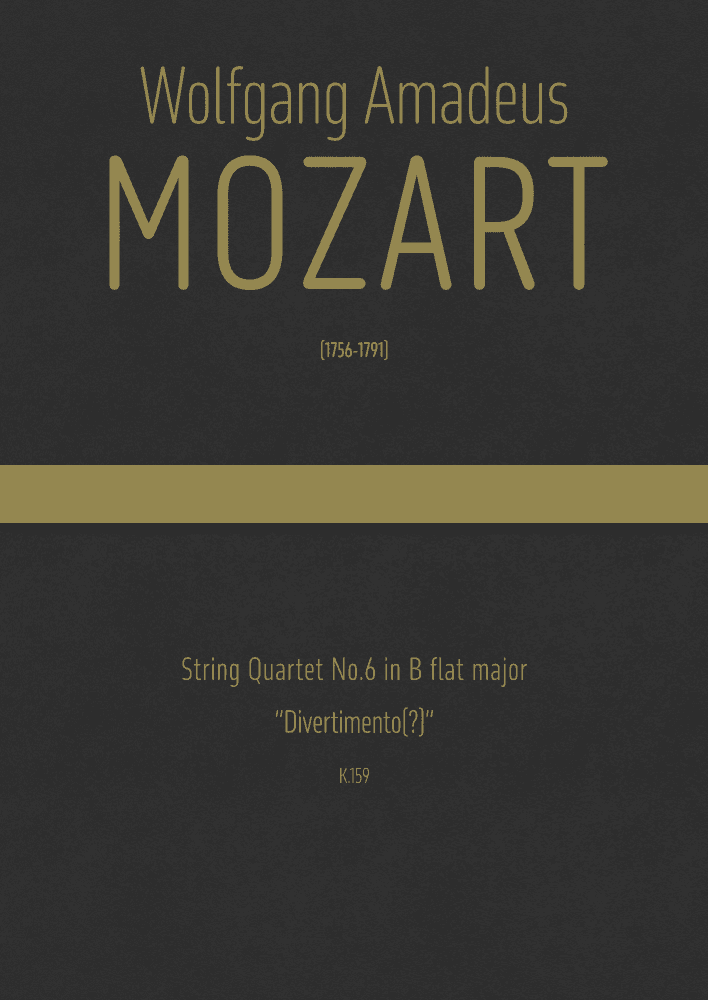 Mozart - String Quartet No.6 in B flat major, K.159 (arr. J.G. Cucó Barber)