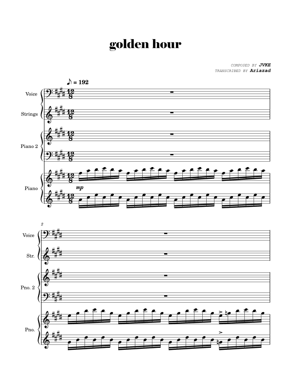 Golden Hour (arr. Ariazad)