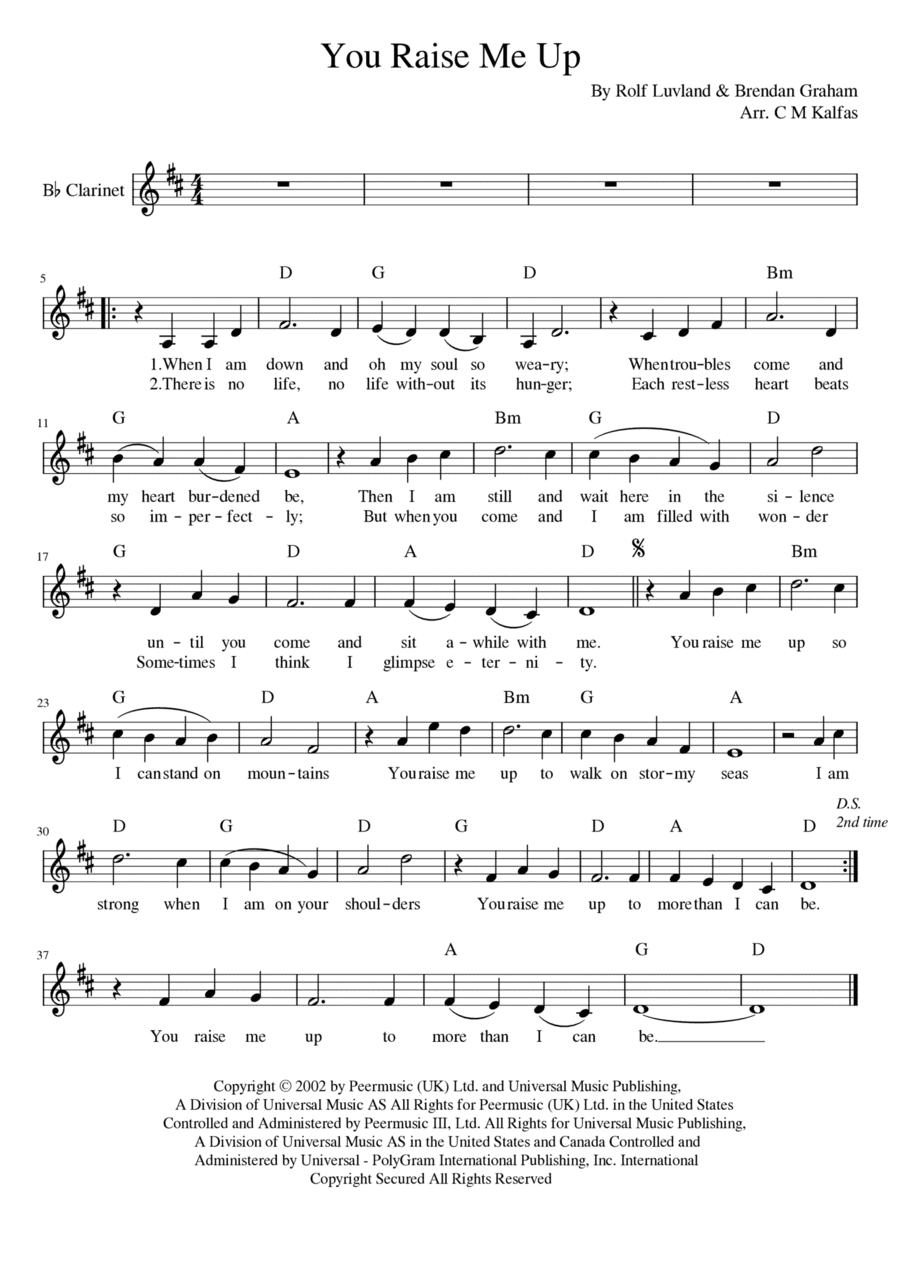 You Raise Me Up (arr. Christy Kalfas)