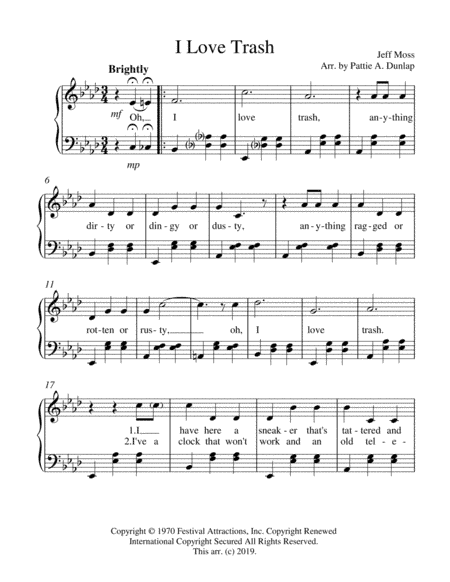 I Love Trash (arr. Pattie A. Dunlap)