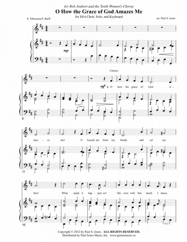 O How the Grace of God Amazes Me (SSA) (arr. Paul S. Jones)