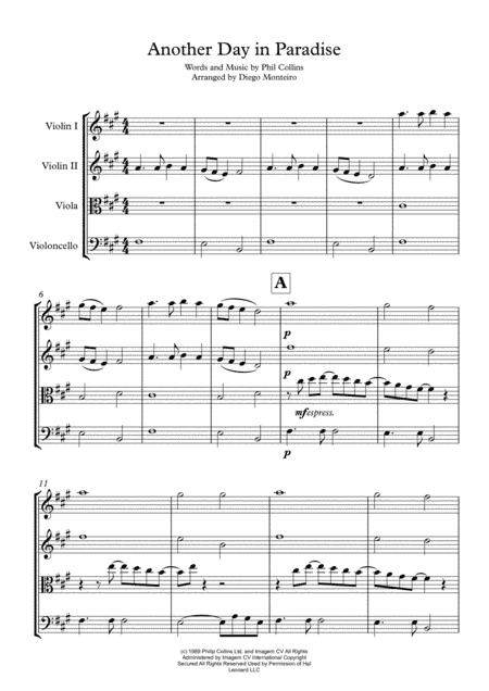 Another Day In Paradise (arr. Diego Monteiro)