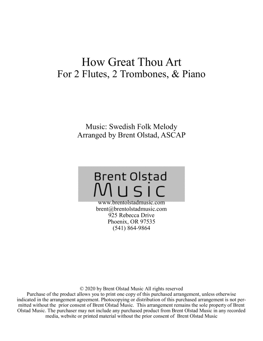How Great Thou Art (arr. Brent Olstad, ASCAP)
