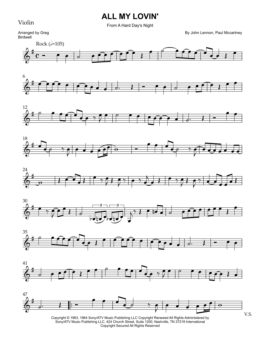 All My Loving (arr. Greg Birdwell)