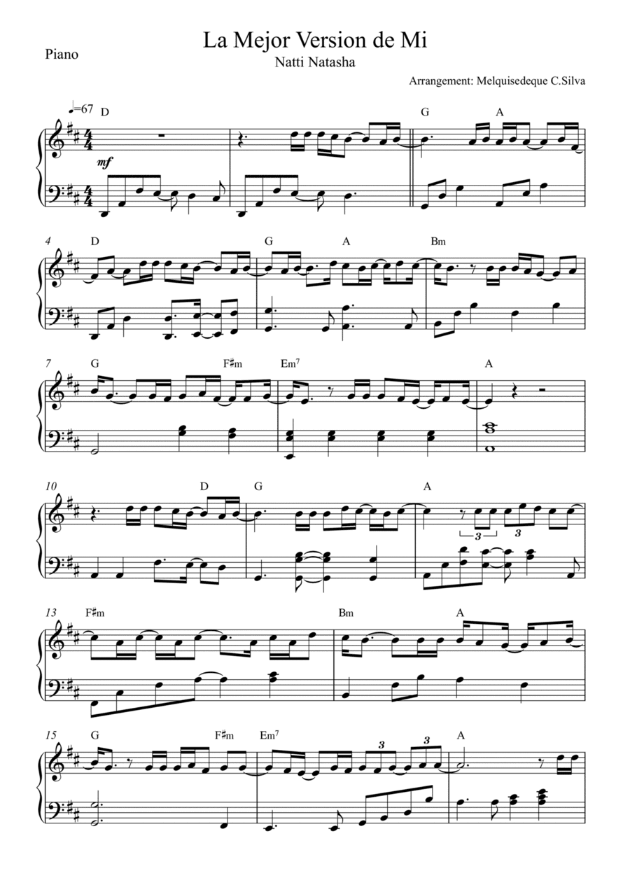 La Mejor Version De Mi (arr. Melquisedeque C.Silva)