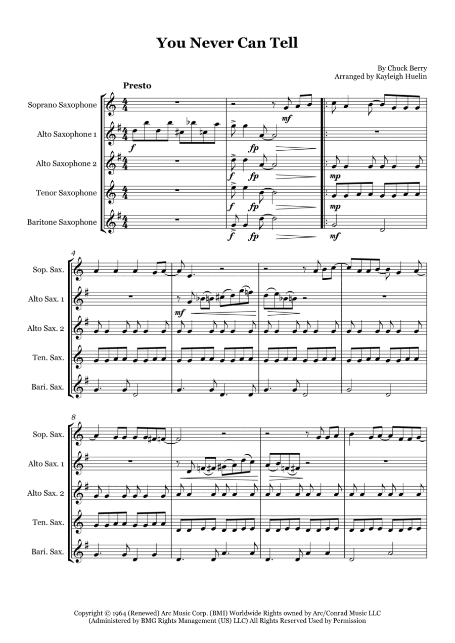 You Never Can Tell (arr. Kayleigh Huelin)
