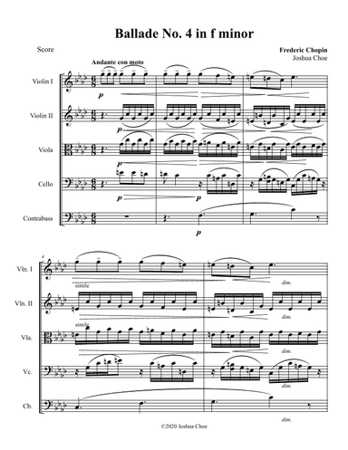 Ballade No. 4 in f minor (arr. Joshua Choe)