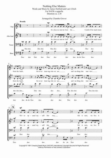 Nothing Else Matters (arr. Chandra Grover)