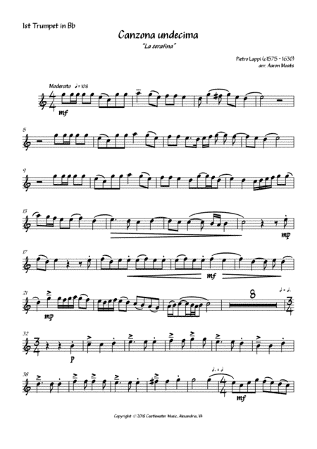 Canzona undecima "La serafina" (arr. Aaron Moats)