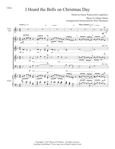 I Heard the Bells on Christmas Day (arr. Paul Thompson)