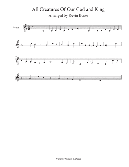 All Creatures Of Our God And King - Violin (arr. Kevin Busse)