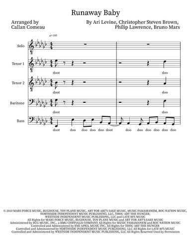 Runaway Baby (arr. Callan Comeau)