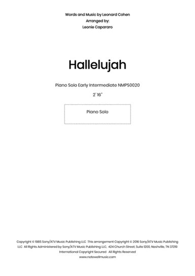 Hallelujah (arr. Leonie Capararo)