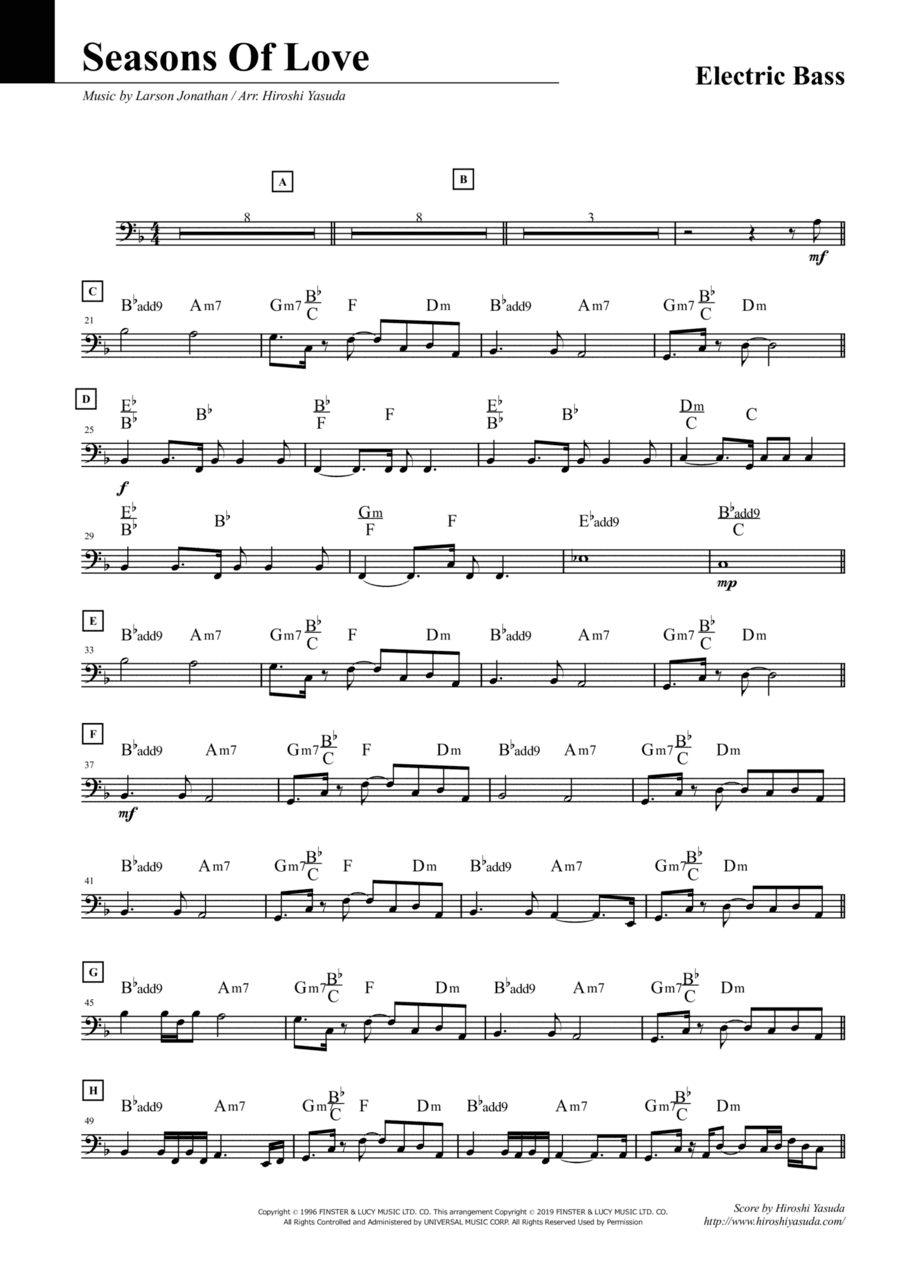Seasons Of Love (arr. Hiroshi Yasuda)