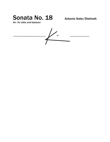 Soler: Sonata No. 18 (arr. Kim Diehnelt)