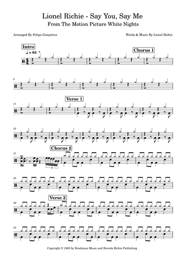 Say You, Say Me (arr. Felipe Gonçalves)