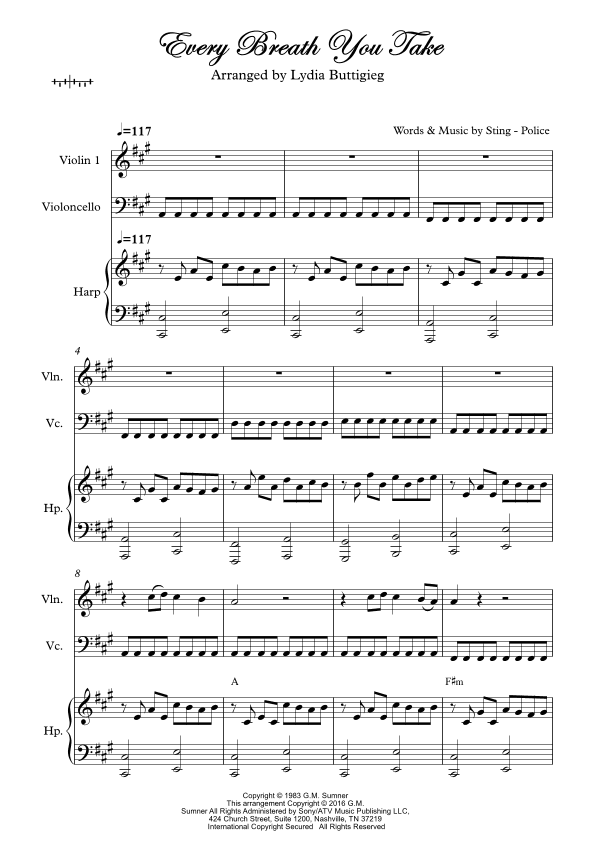 Every Breath You Take (arr. Lydia Buttigieg)
