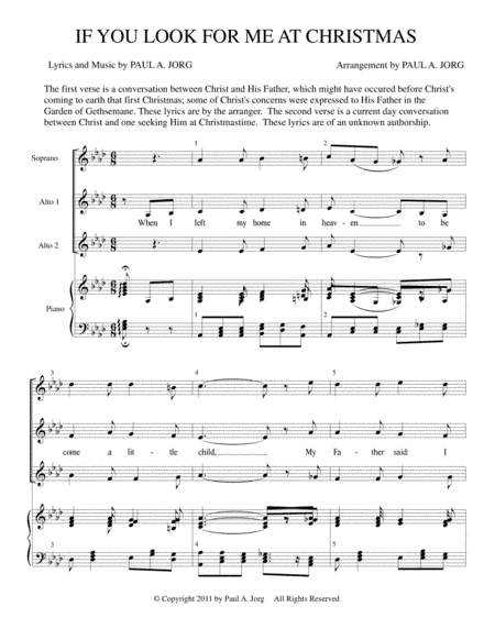 IF YOU LOOK FOR ME AT CHRISTMAS - SAA Trio + piano