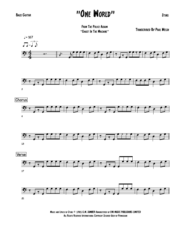 One World (not Three) (arr. P Welsh)
