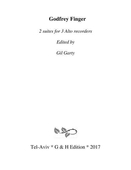 2 suites for 3 Alto recorders (arr. Gil Garty)
