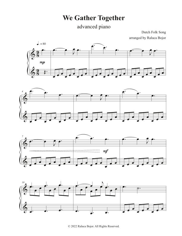 We Gather Together (a hymn of Thanksgiving) (arr. Raluca Bojor)