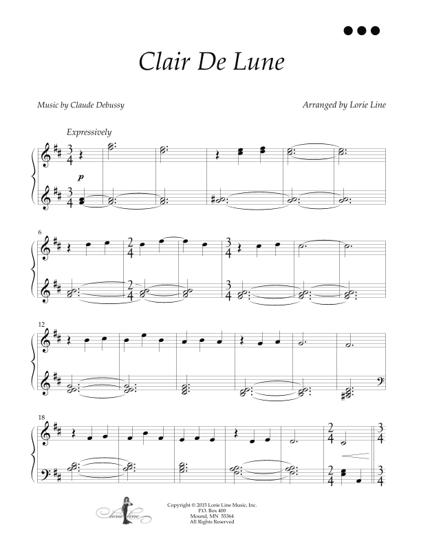 Clair De Lune (arr. Lorie Line)
