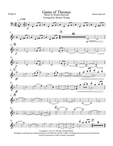 Game Of Thrones (arr. Benton Wedge)