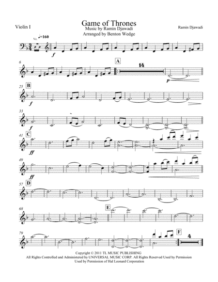 Game Of Thrones (arr. Benton Wedge)