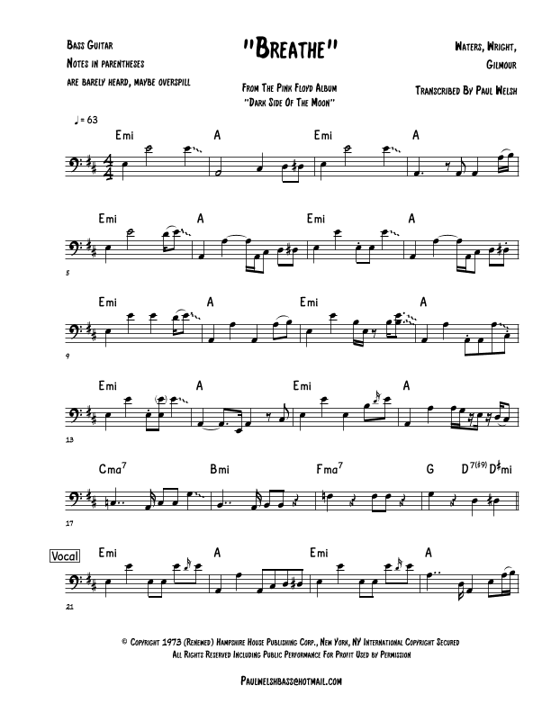 Breathe (arr. Paul welsh)