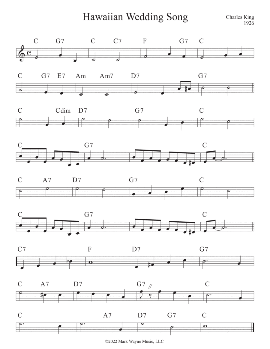 Hawaiian Wedding Song (arr. Mark Huxhold)