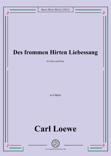 Loewe-Des frommen Hirten Liebessang,in A Major (arr. OSM Press)