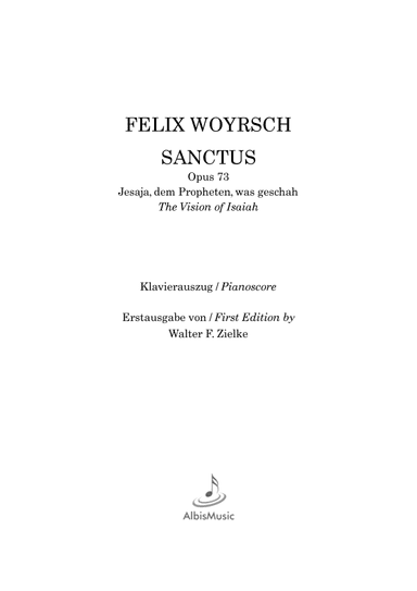 Sanctus (The vision of Isaiah) Opus 73