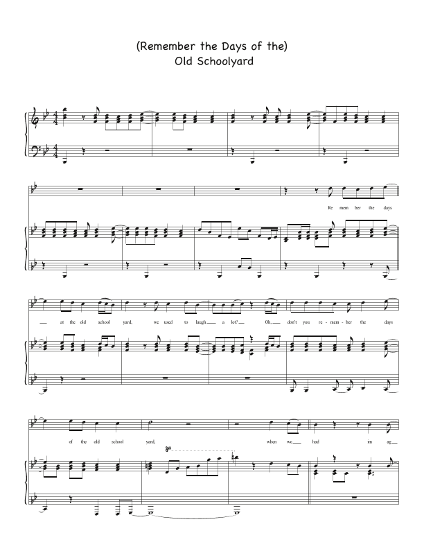 (remember The Days Of The) Old Schoolyard (arr. Biegler)