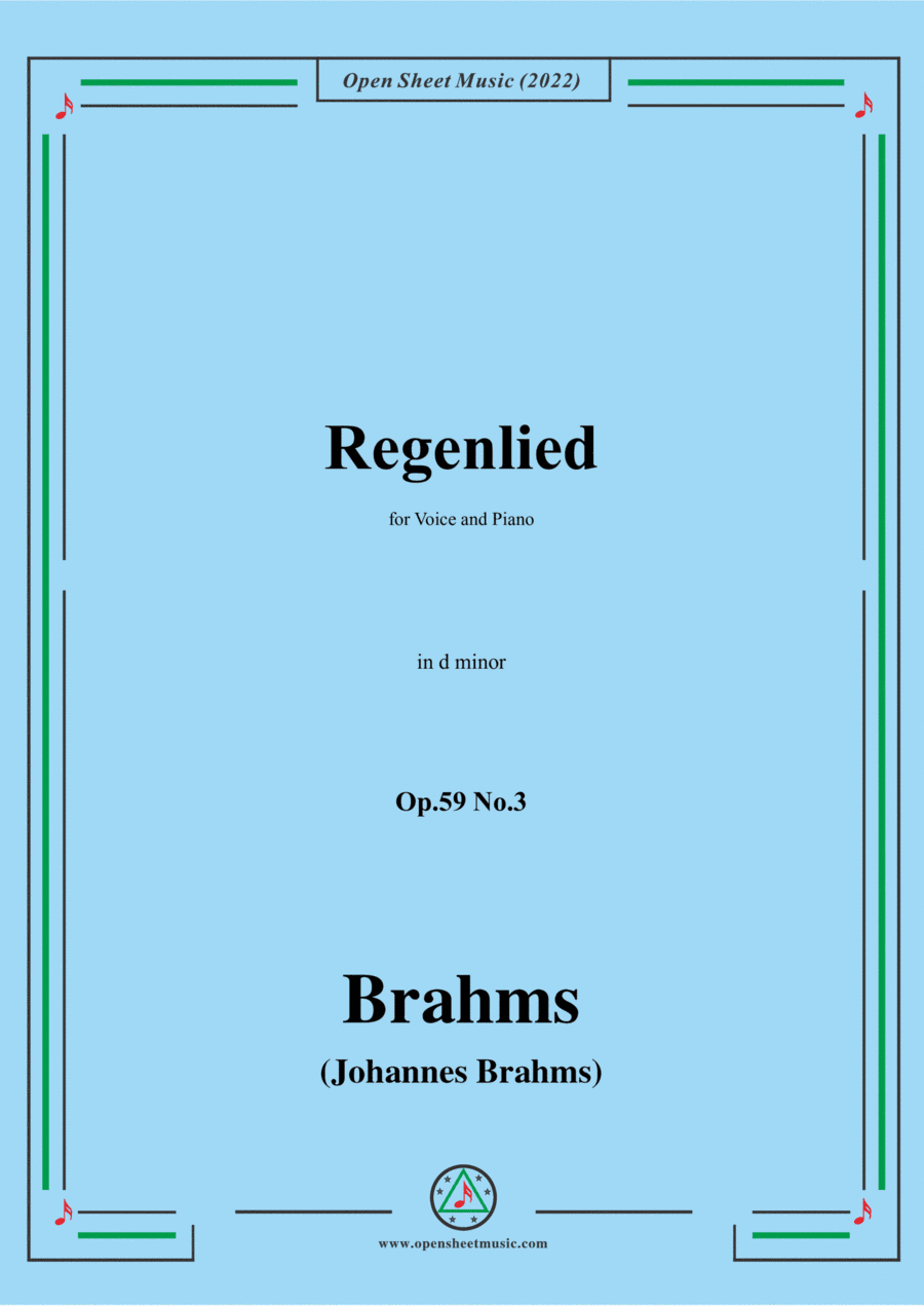 Brahms-Regenlied,Op.59 No.3 in d minor (arr. Open Cloud)