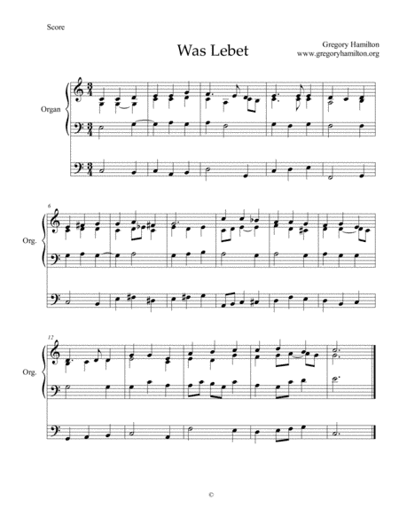 Was Lebet - Worship the Lord in the Beauty of Holiness - Alternate Harmonization