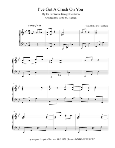 I've Got A Crush On You (arr. Betty M. Hansen)