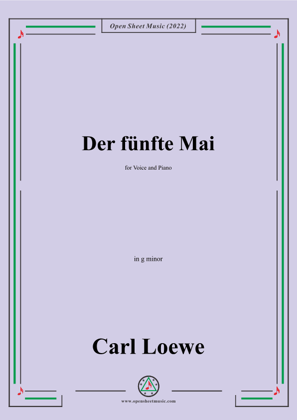 Loewe-Der fünfte Mai,in g minor,for Voice and Piano (arr. OSM Press)