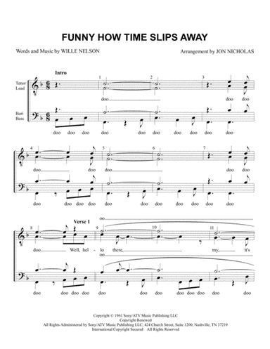 Funny How Time Slips Away (arr. Jon Nicholas)