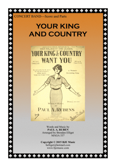 Your King and Country Want You - Concert Band Score and Parts PDF (arr. Brendan Elliget MAGA 537)