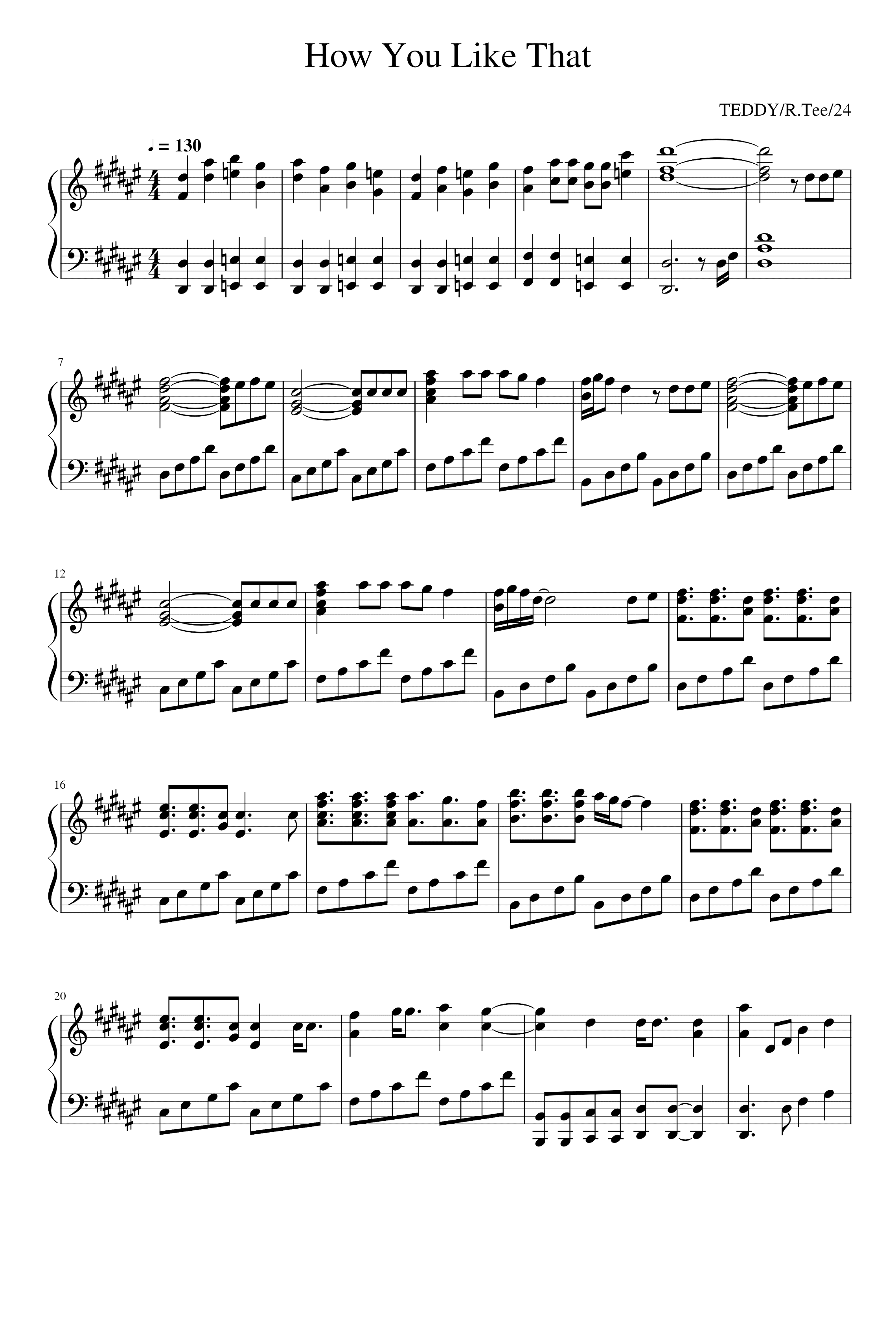 How You Like That (arr. R. Tee)