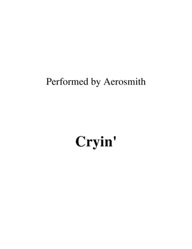 Cryin' (arr. Ronn M)
