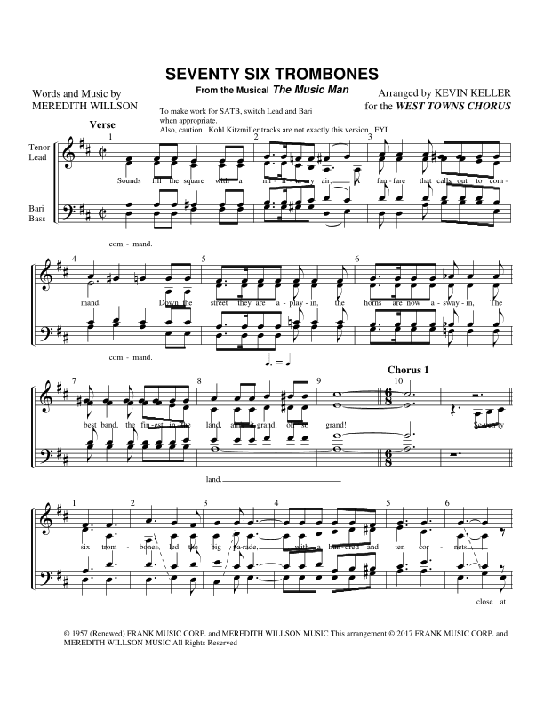 Seventy Six Trombones (arr. Kevin Keller)