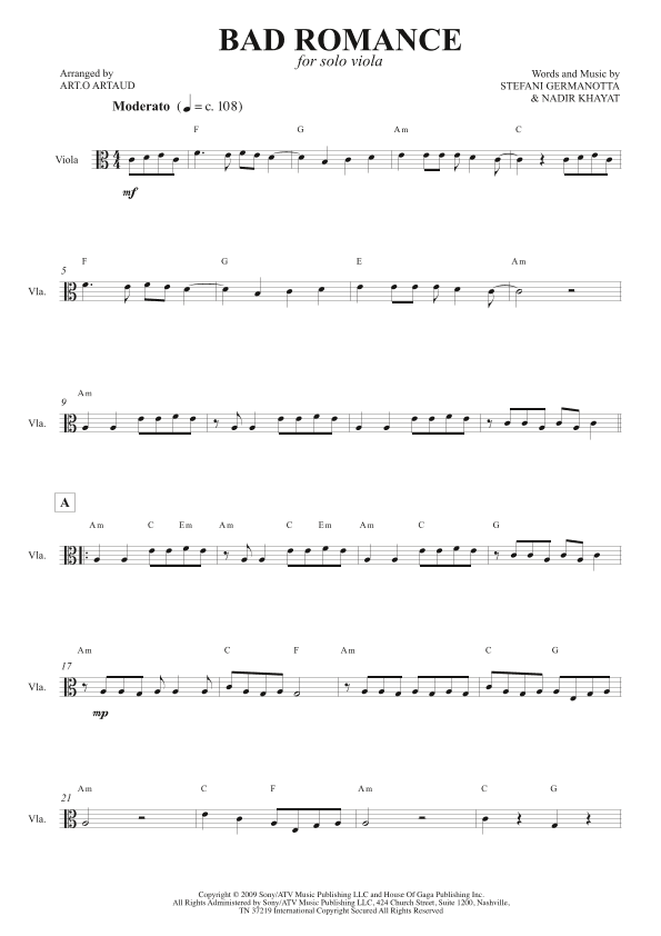 Bad Romance (arr. Art.o Artaud)