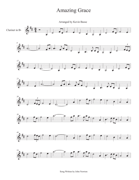 Amazing Grace - Clarinet (arr. Kevin Busse)