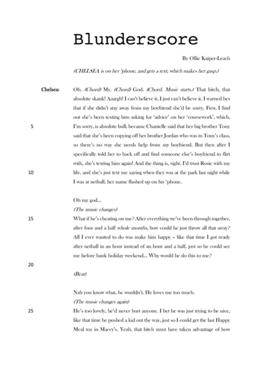 Blunderscore (for Female Voice and Piano) from 'Breaking the Fifth Wall'