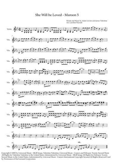 She Will Be Loved (arr. Caroline Pearsall)