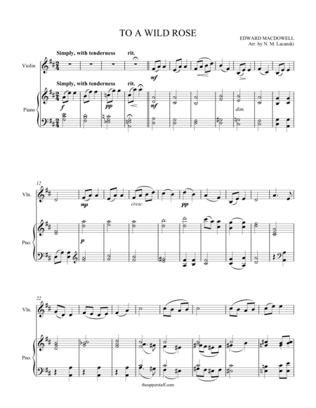 To A Wild Rose (arr. Nick Lacanski)