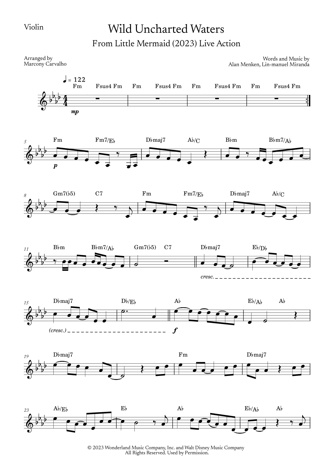 Wild Uncharted Waters (arr. Marcony Carvalho)
