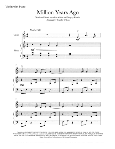 Million Years Ago (arr. Jennifer Wilson)